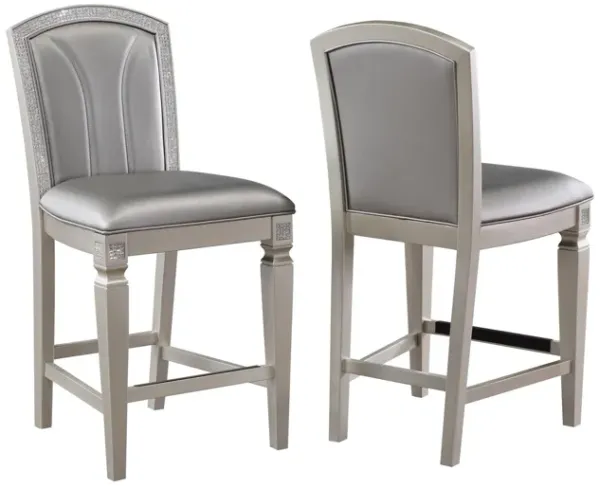 Klina - Counter Height Chair (Set of 2) - Silver