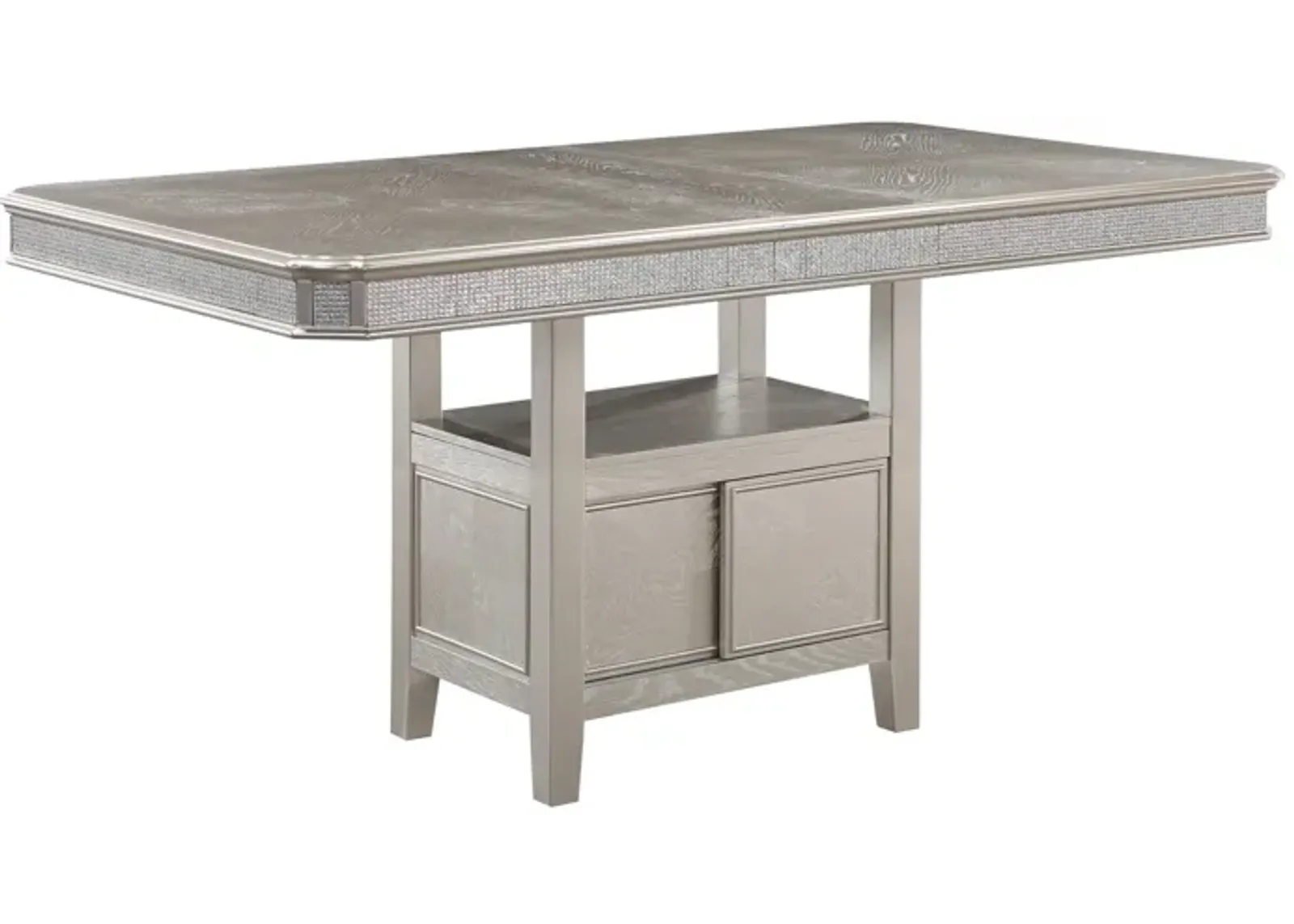 Klina - Counter Height Table (1 X 12 Leaf) - Silver