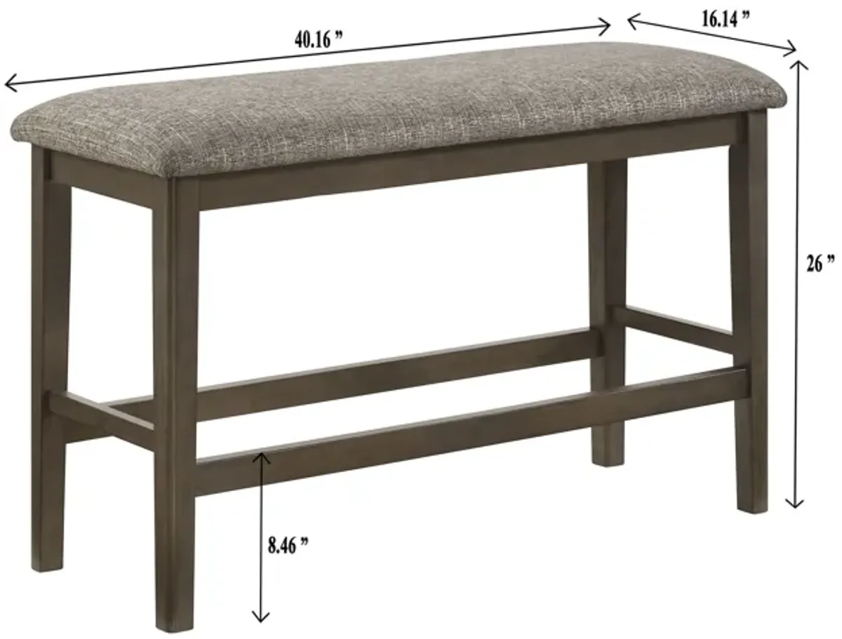 Ember - Counter Height Bench - Dark Gray