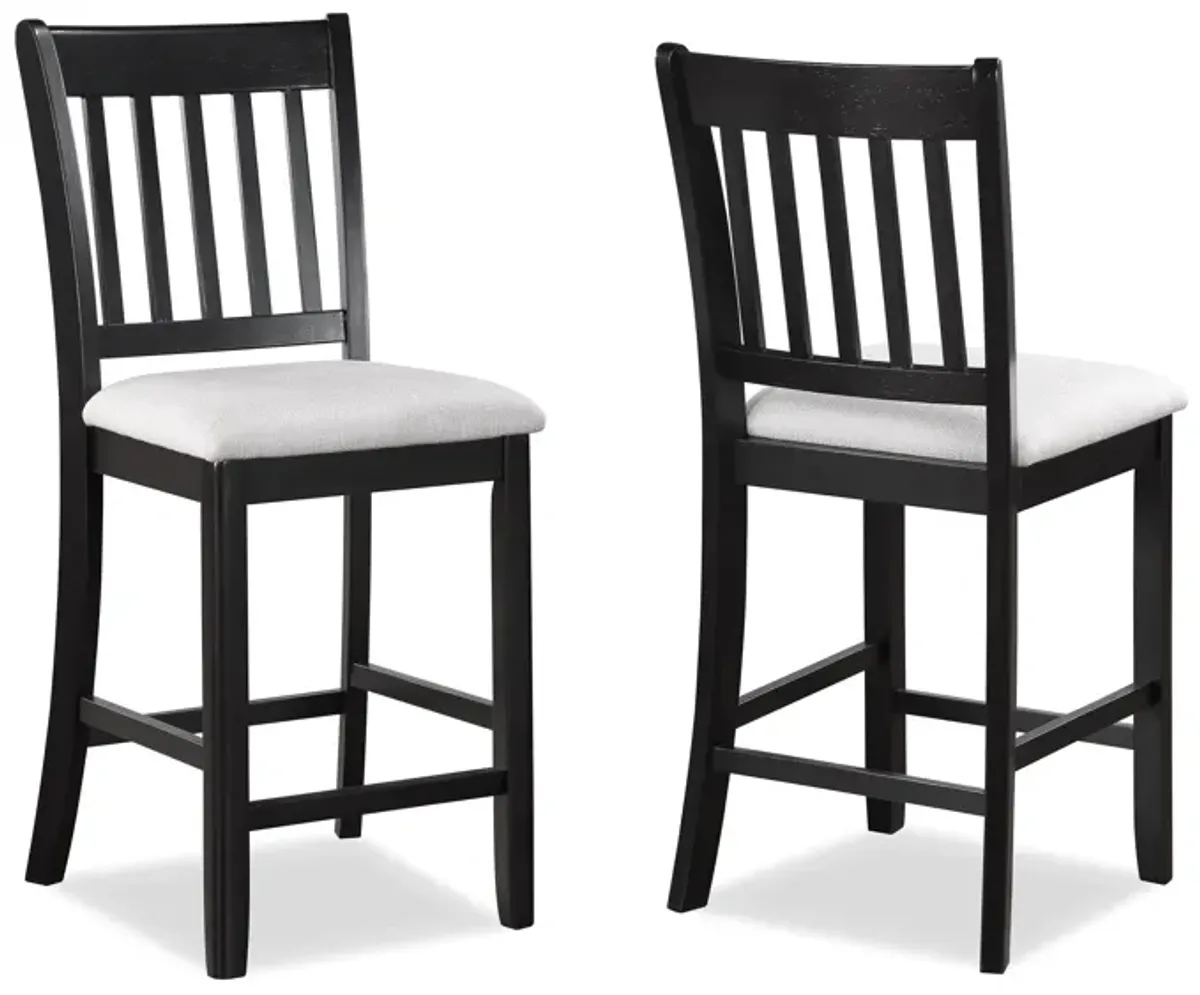 Salvador - 5 Piece Counter Height Set - Charcoal / White