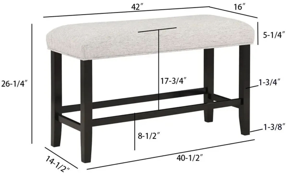 Dary - Counter Height Bench - White