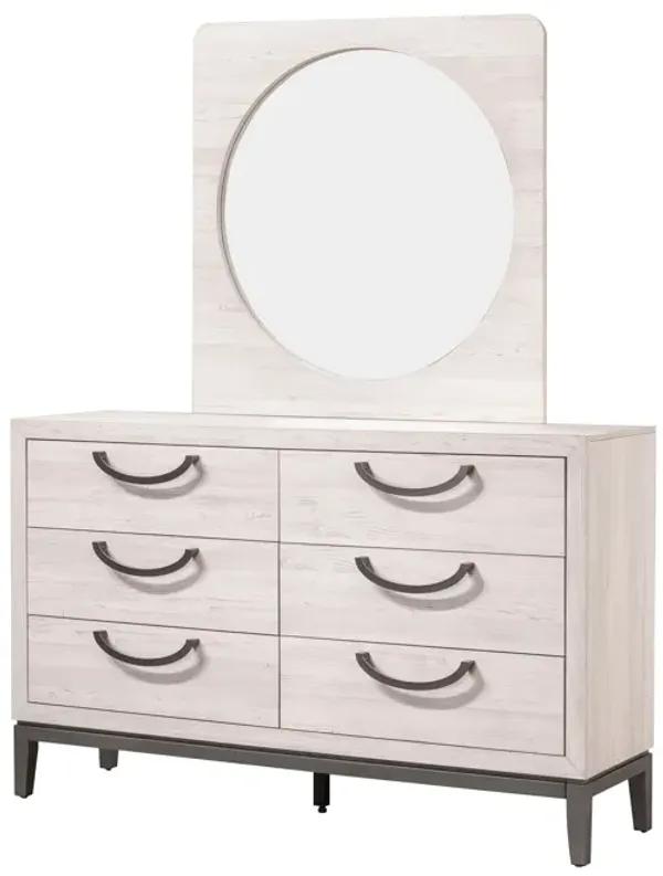 Veda - Dresser And Mirror - Pearl Silver