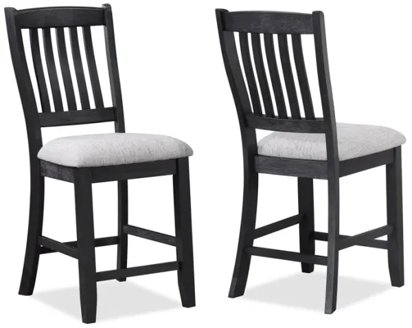 Buford - Counter Height Chair (Set of 2) - Charcoal / Light Gray