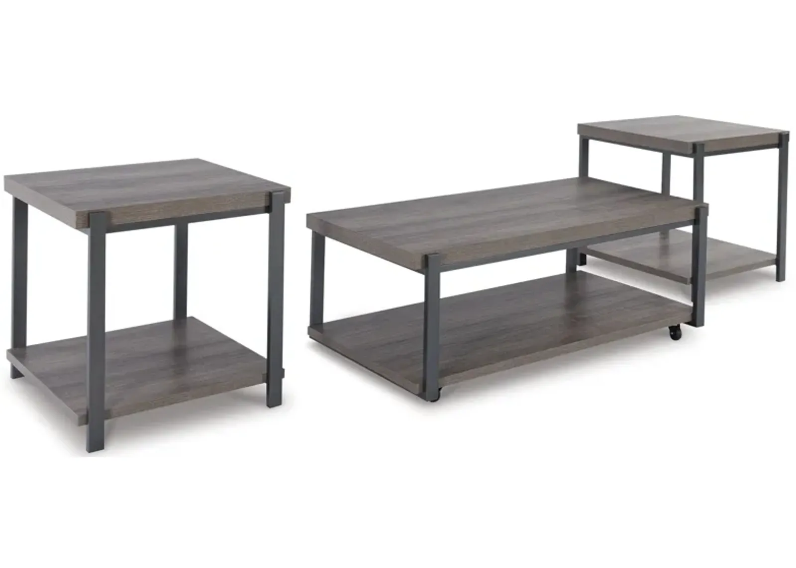 Wilmaden - Gray / Black - Occasional Table Set (Set of 3)