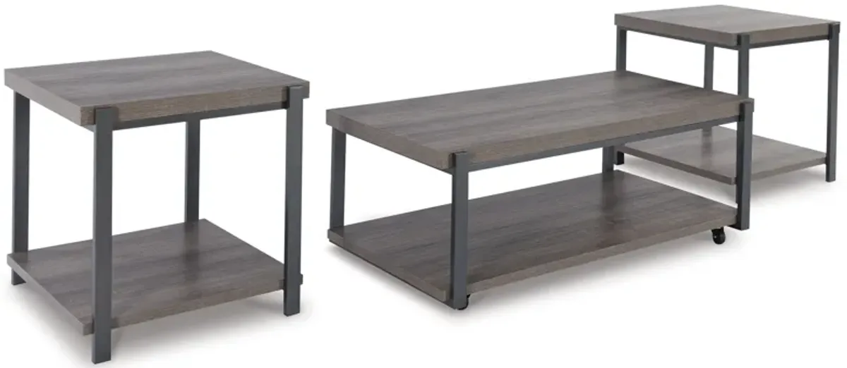 Wilmaden - Gray / Black - Occasional Table Set (Set of 3)