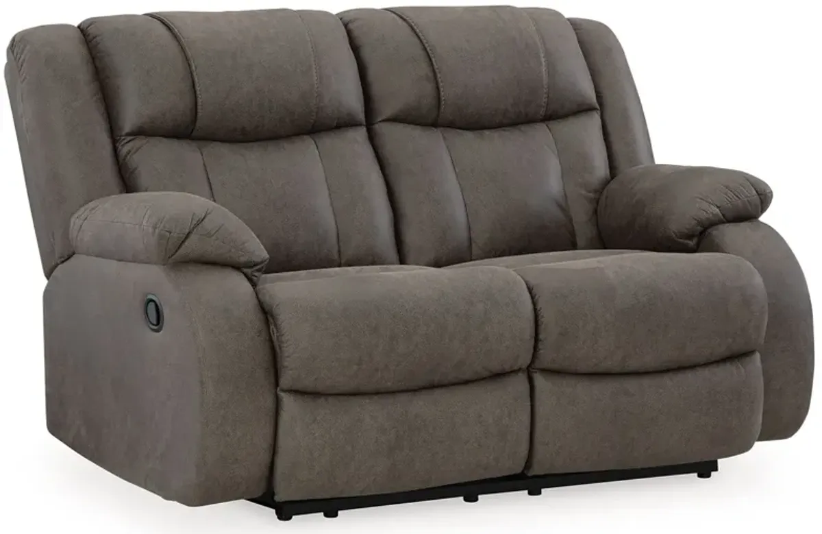 First Base - Gunmetal - Reclining Loveseat