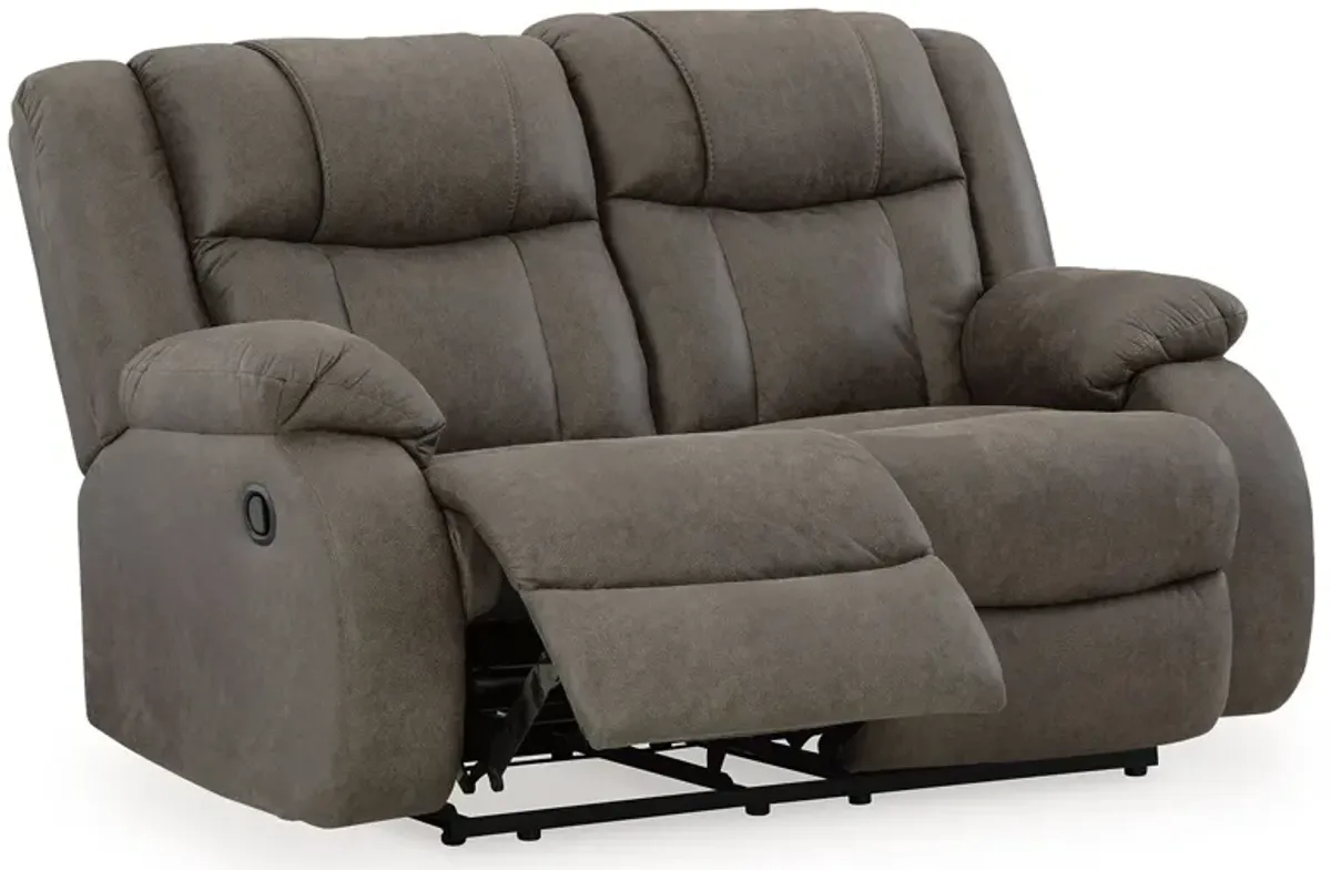 First Base - Gunmetal - Reclining Loveseat