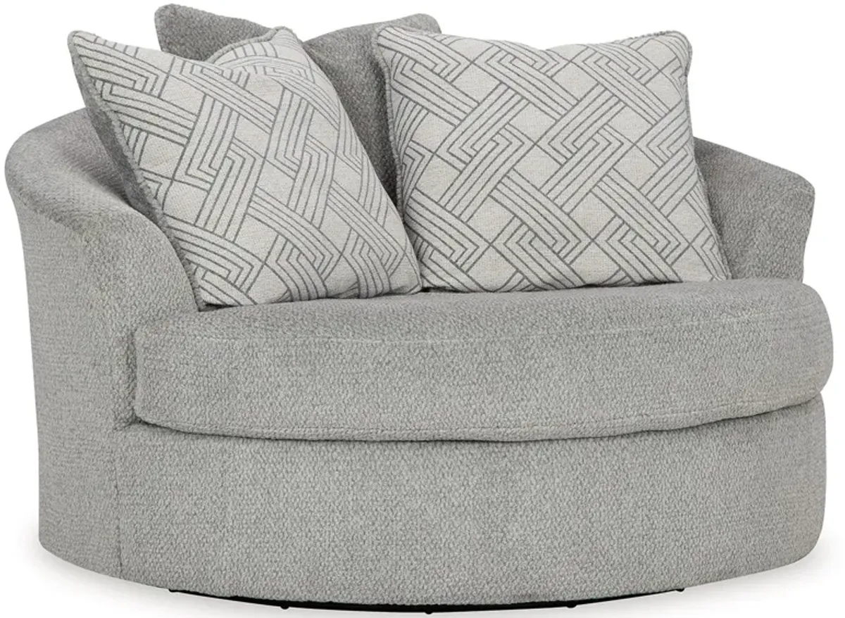 Casselbury - Cement - Oversized Swivel Accent Chair