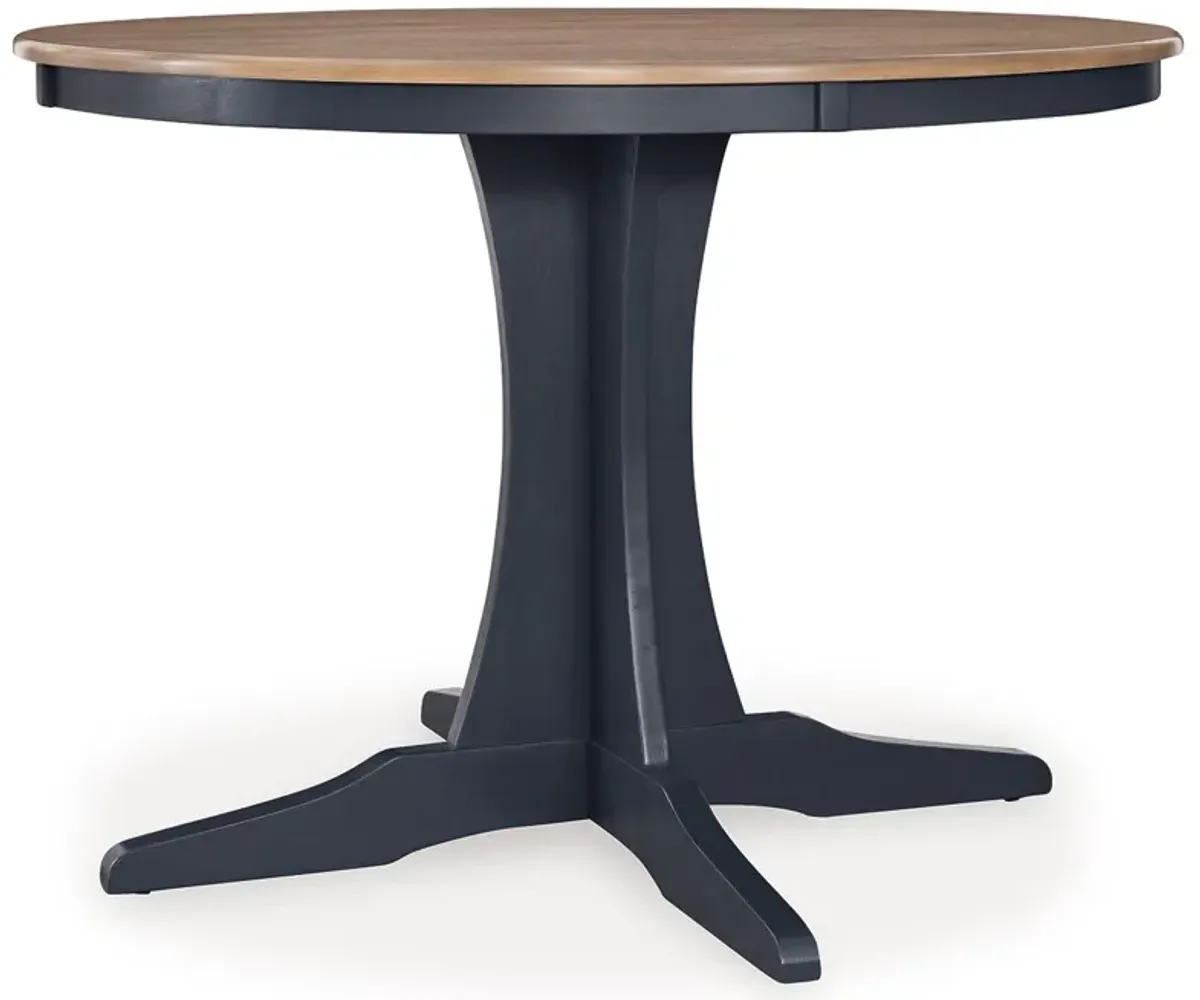 Landocken - Brown / Blue - Round Dining Room Table