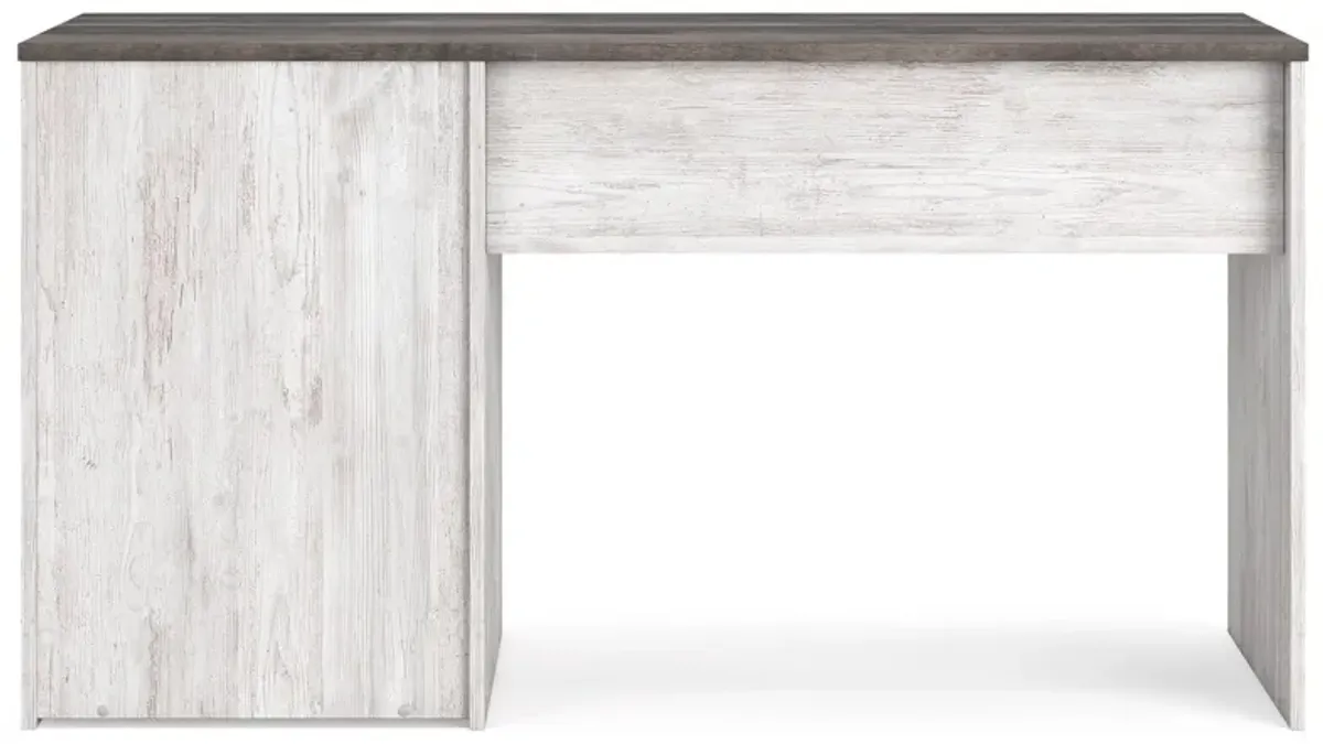 Shawburn - Home Office Desk - White / Dark Charcoal Gray