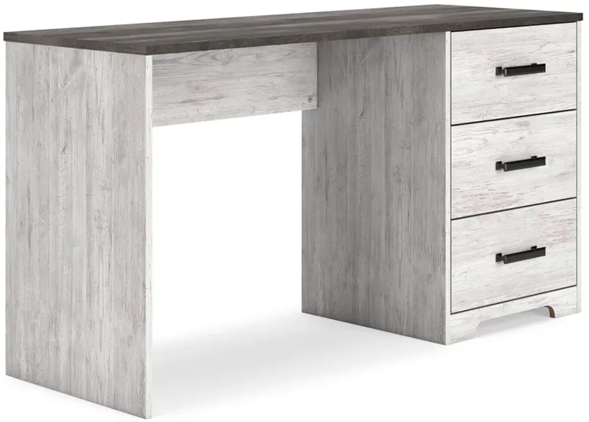 Shawburn - Home Office Desk - White / Dark Charcoal Gray