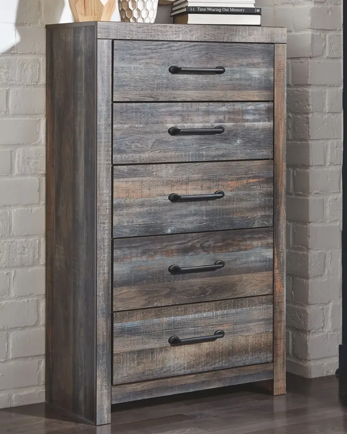 Drystan - Brown / Beige - Five Drawer Chest