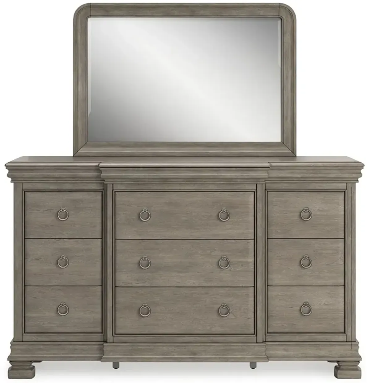 Lexorne - Gray - Dresser And Mirror