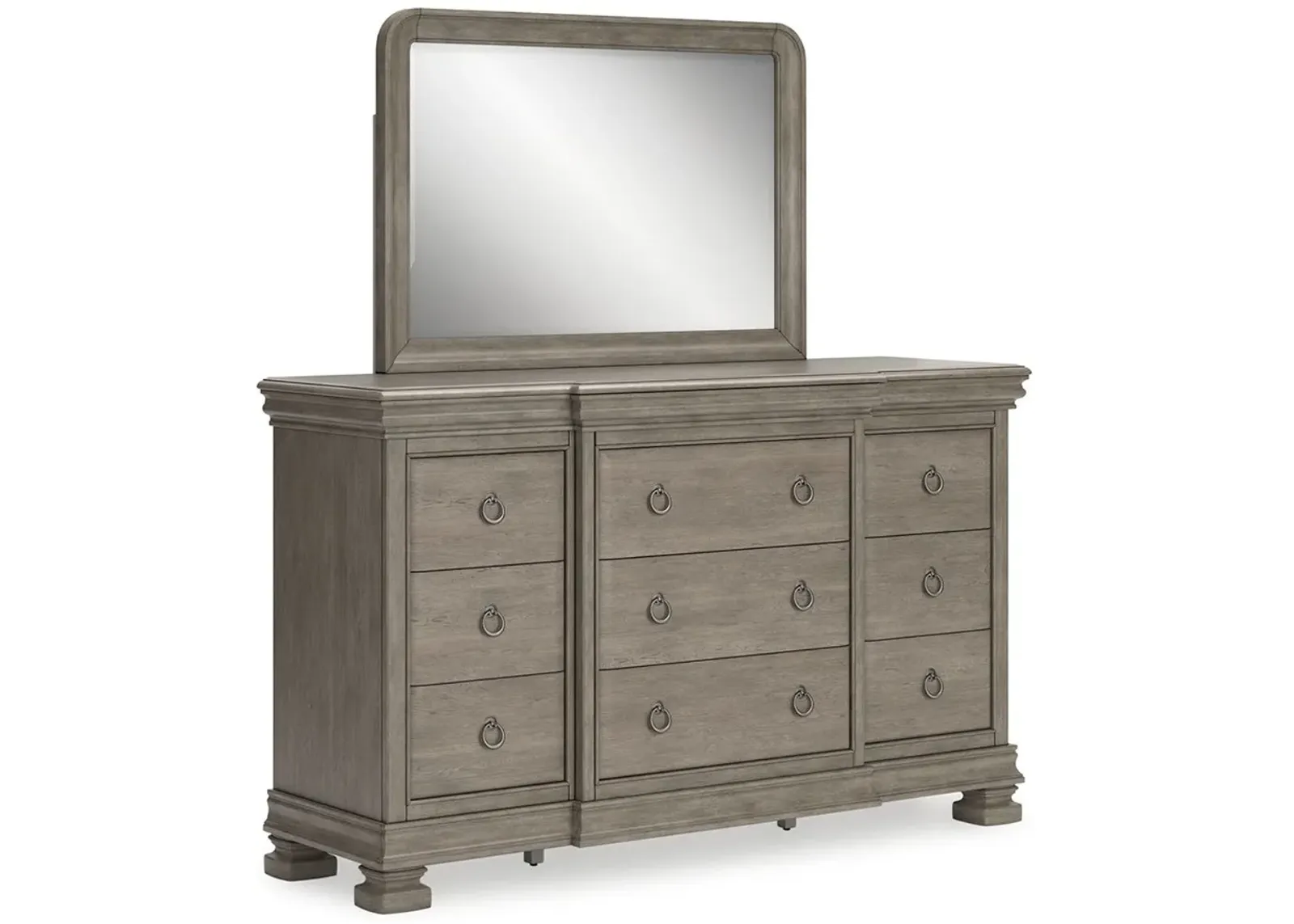 Lexorne - Gray - Dresser And Mirror