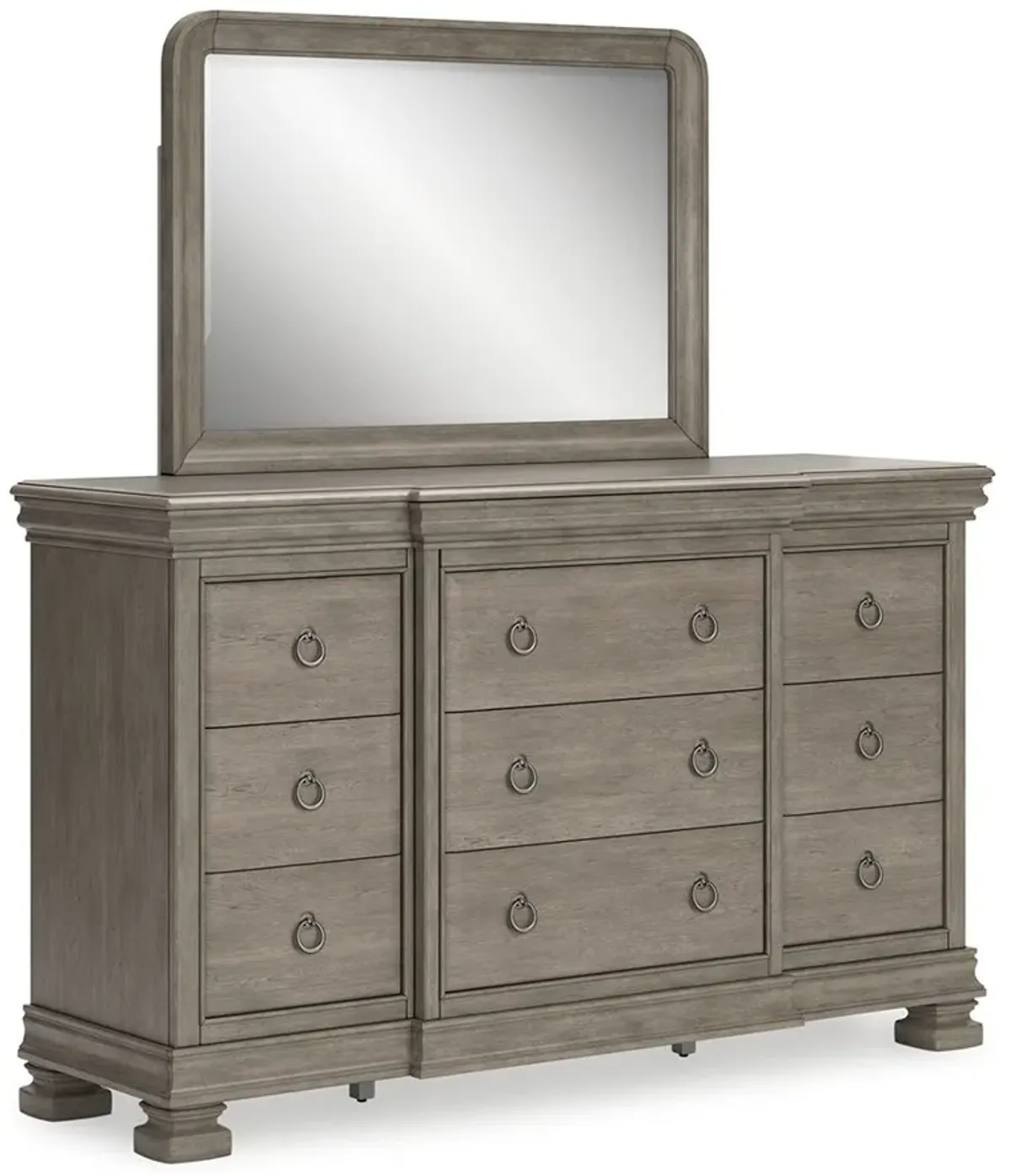 Lexorne - Gray - Dresser And Mirror