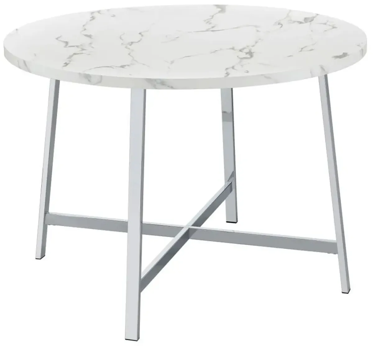 Alcott - Round Dining Table Faux Marble - Carrara