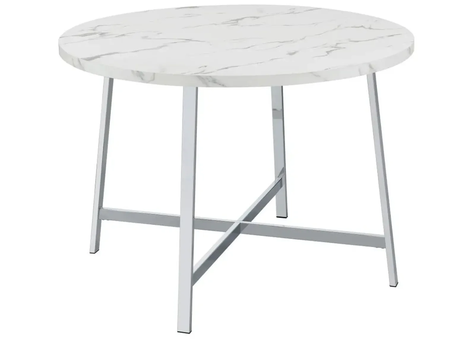 Alcott - Round Dining Table Faux Marble - Carrara