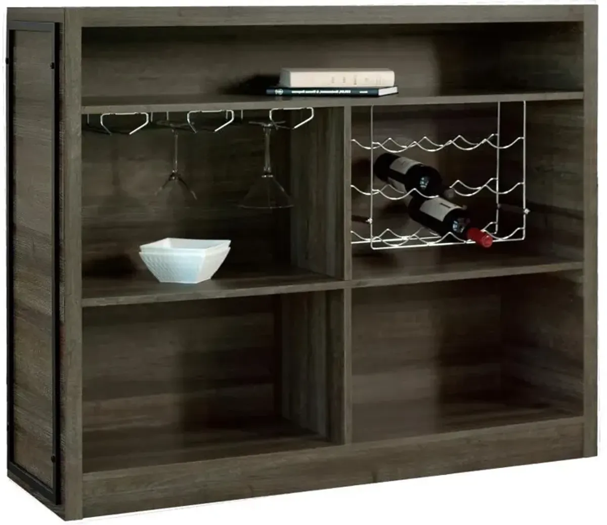 Joe - 5-Shelf Composite Wood Home Bar Wine Cabinet - Aged Oak