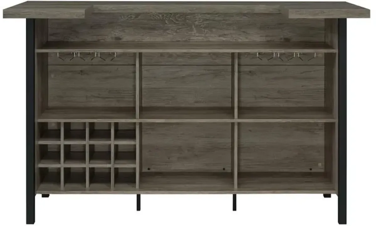 Bellemore - Freestanding Home Bar Wine Cabinet - Gray Driftwood