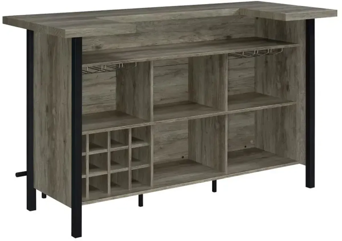 Bellemore - Freestanding Home Bar Wine Cabinet - Gray Driftwood