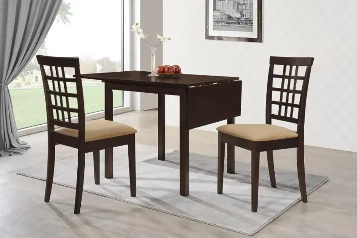 Kelso - 3 Piece Drop Leaf Dining Table Set - Cappuccino