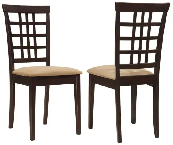 Kelso - Lattice Back Dining Side Chair (Set of 2) - Cappuccino