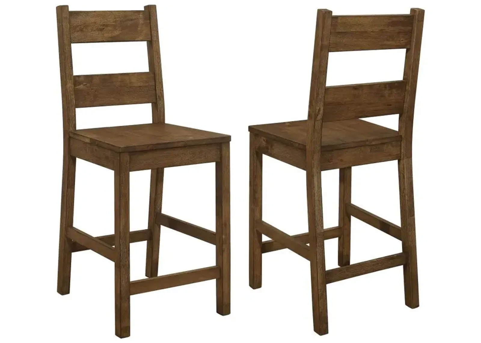 Coleman - Wood Counter Chair (Set of 2) - Rustic Golden Brown