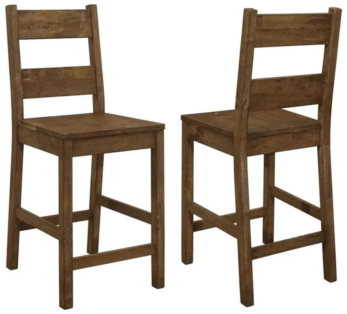 Coleman - Wood Counter Chair (Set of 2) - Rustic Golden Brown