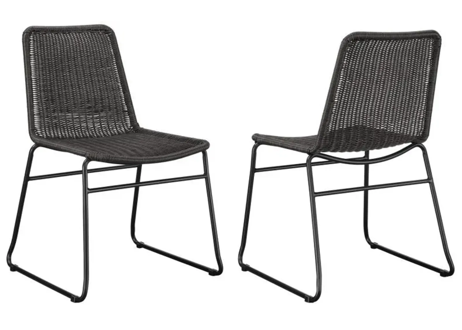 Dacy - Faux Rattan Metal Dining Side Chair (Set of 2) - Brown