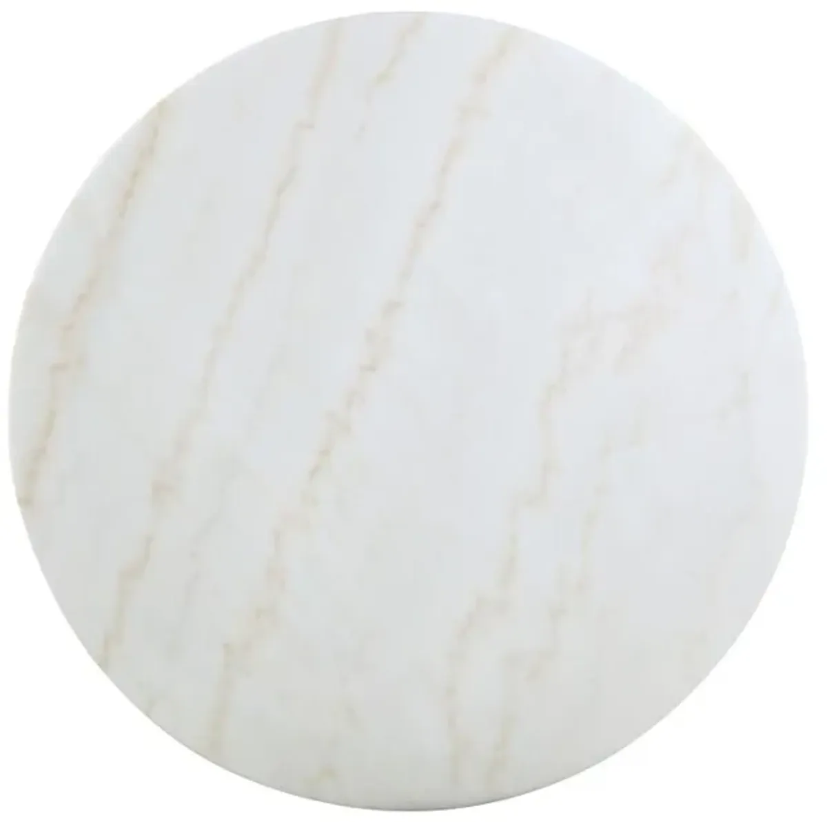 Kella - Round Marble Top Dining Table - White Marble