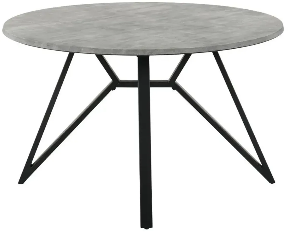 Neil - Round Smart Top Dining Table - Gunmetal