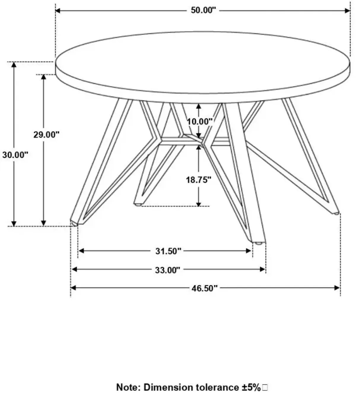 Neil - Round Smart Top Dining Table - Gunmetal