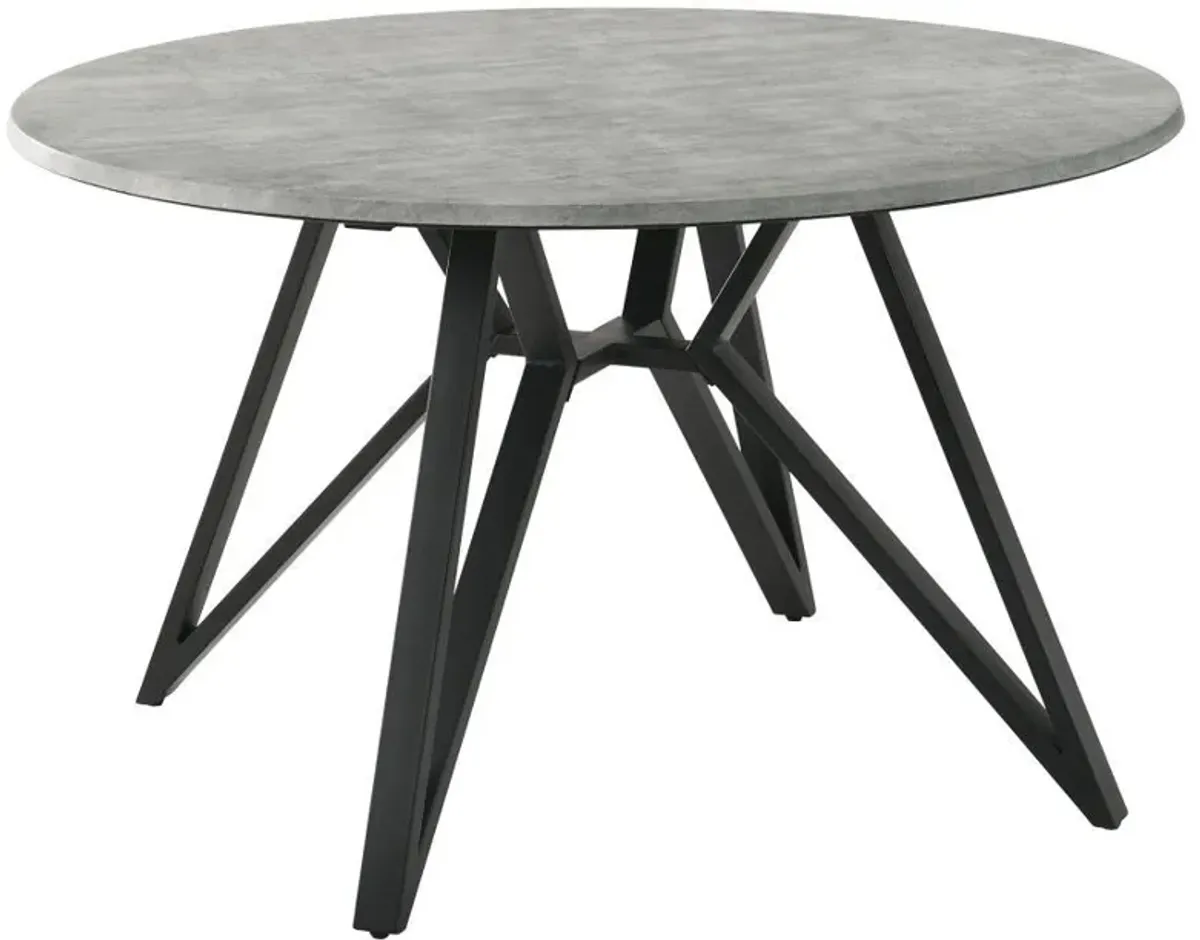 Neil - Round Smart Top Dining Table - Gunmetal