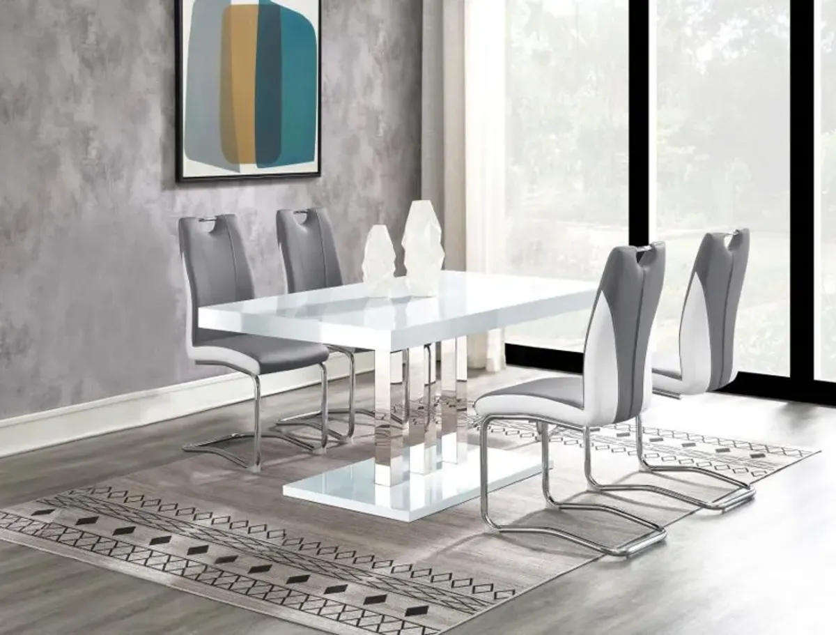 Brooklyn - 5 Piece Rectangular Dining Set - White High Gloss