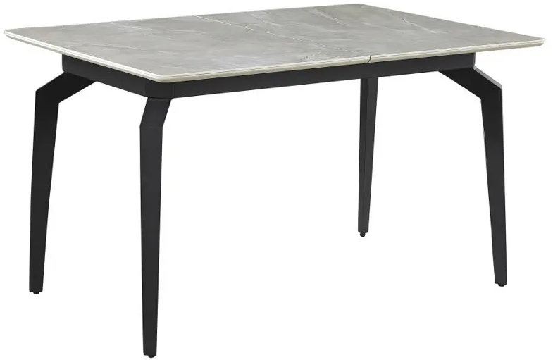 Mina - Rectangular Dining Table - Gray Ceramic And Sandy Black