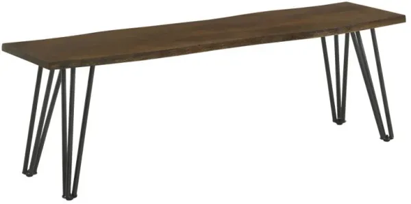 Topeka - Live-Edge Dining Bench - Mango Cocoa And Gunmetal