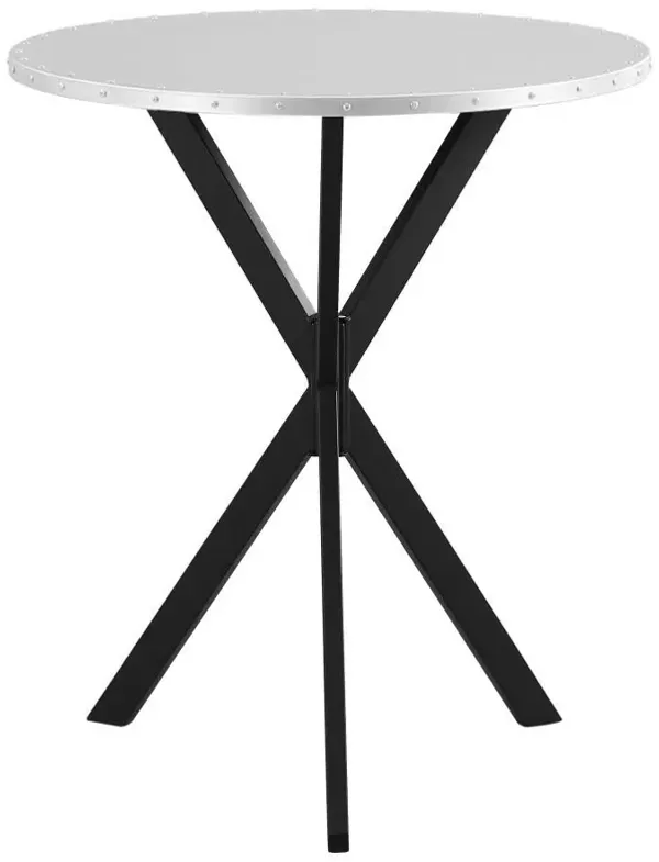 Kenzo - Round Galvanized Steel Bistro Bar Table - Silver