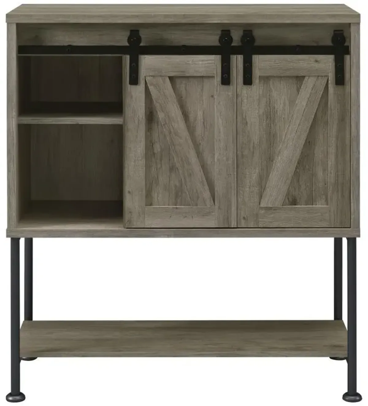 Claremont - Sliding Door Home Bar Wine Cabinet - Gray Driftwood