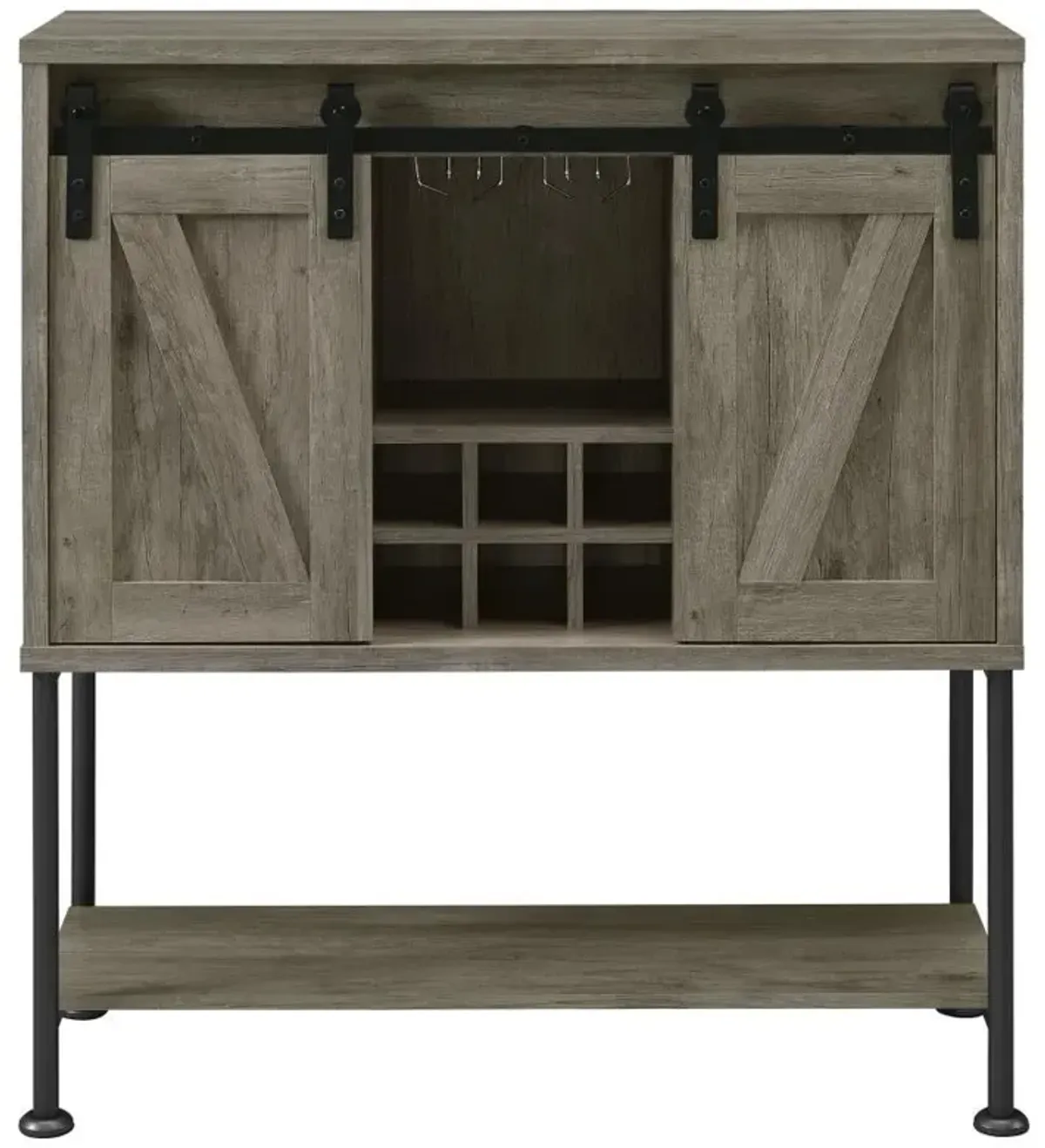 Claremont - Sliding Door Home Bar Wine Cabinet - Gray Driftwood