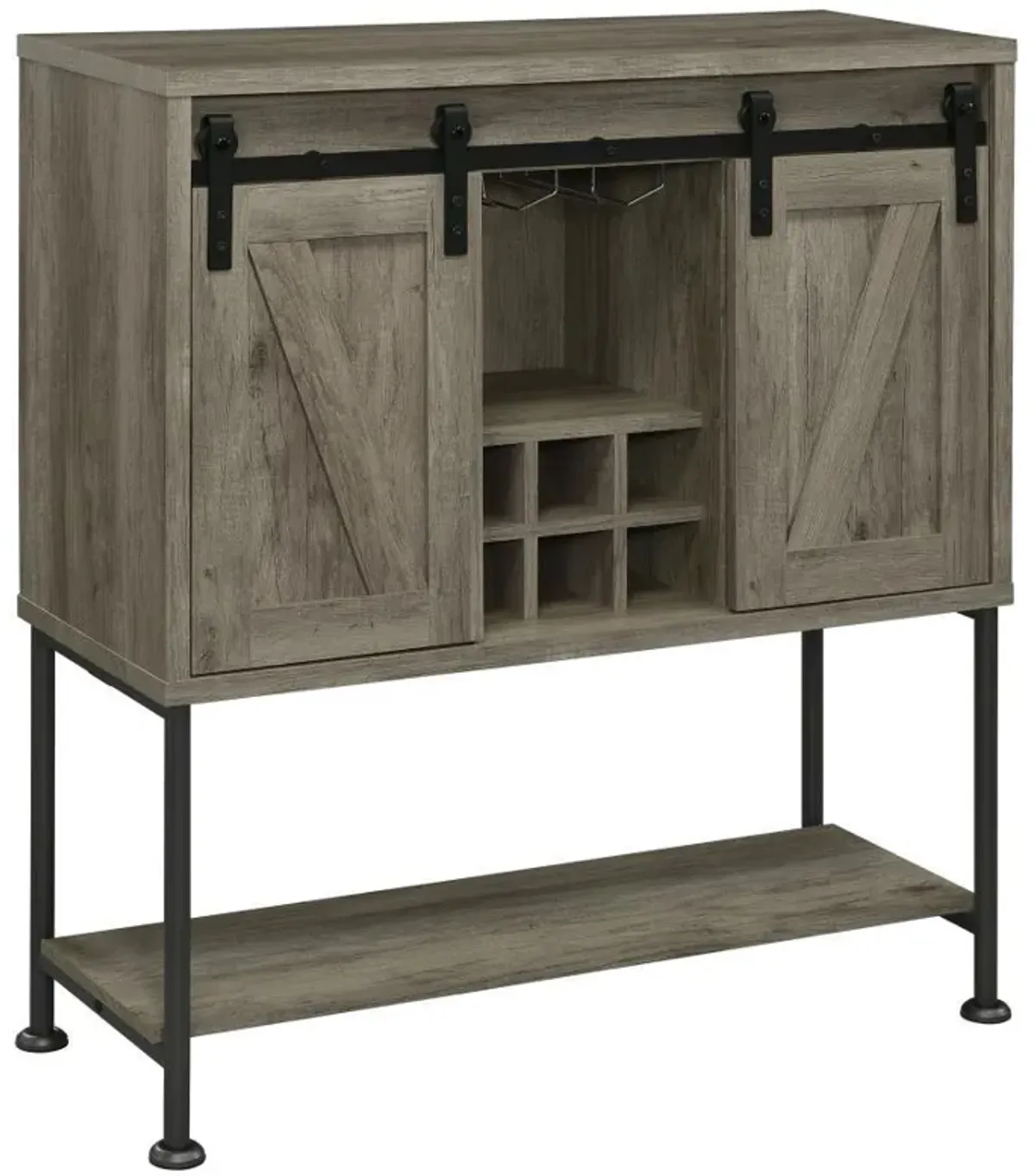 Claremont - Sliding Door Home Bar Wine Cabinet - Gray Driftwood