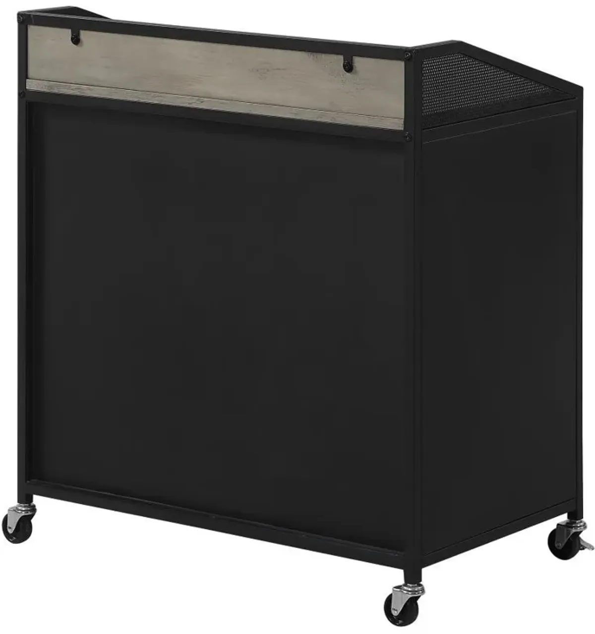 Arlette - 2 Door Mobile Home Bar Wine Cabinet - Sandy Black