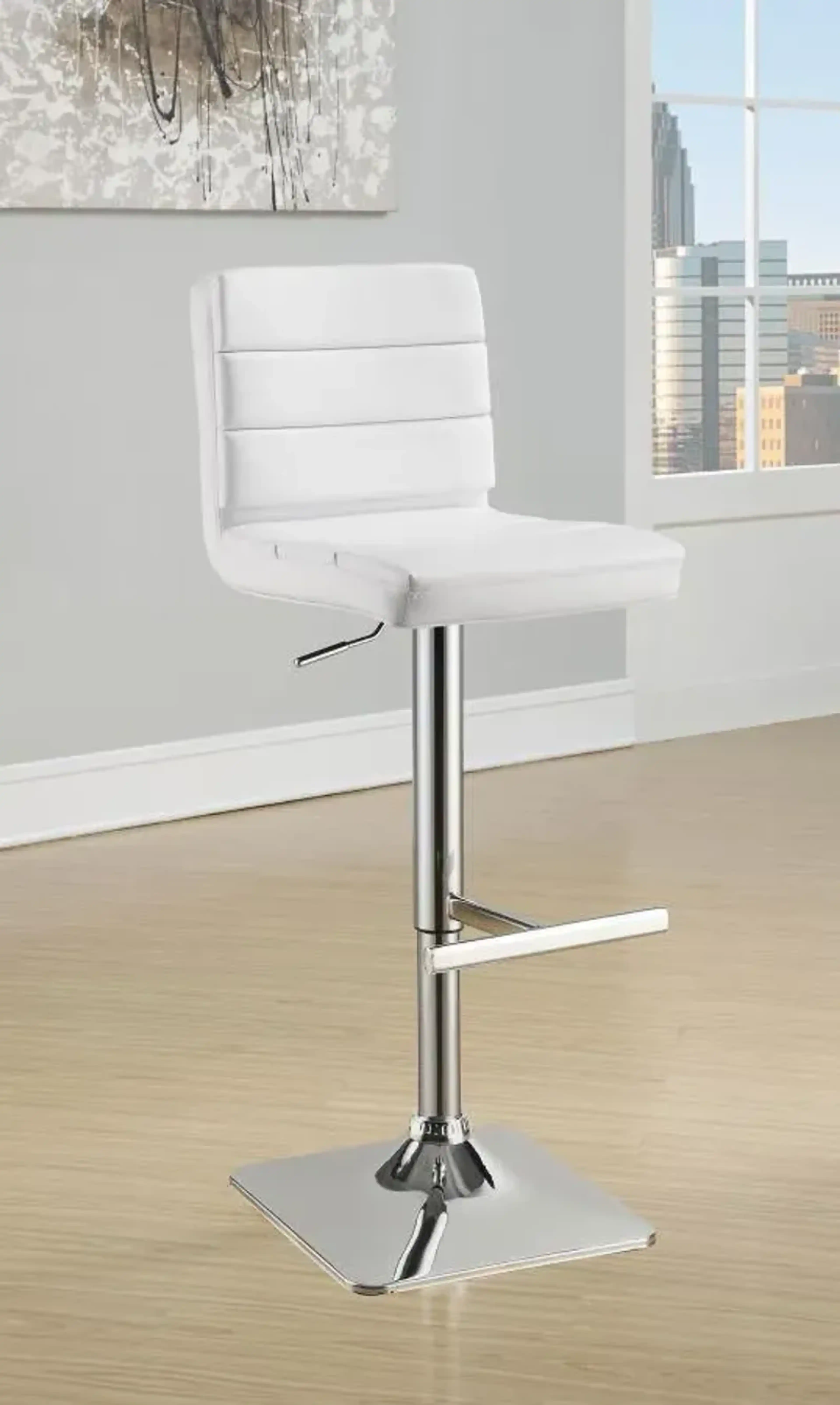 Bianca Square Upholstered Adjustable Bar Stools Set Of 2 Bel Furniture ...