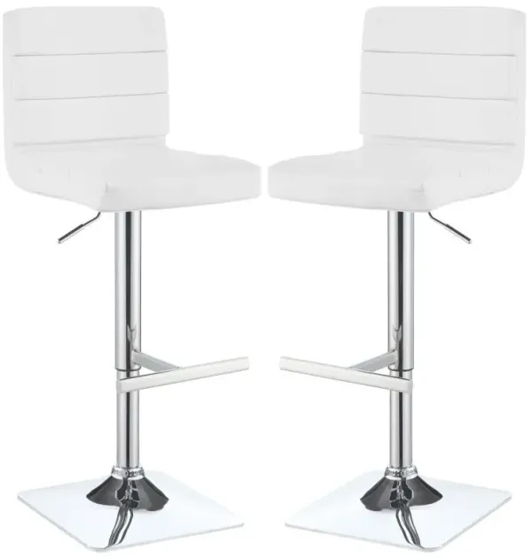 Bianca - Square Upholstered Adjustable Bar Stools (Set of 2)