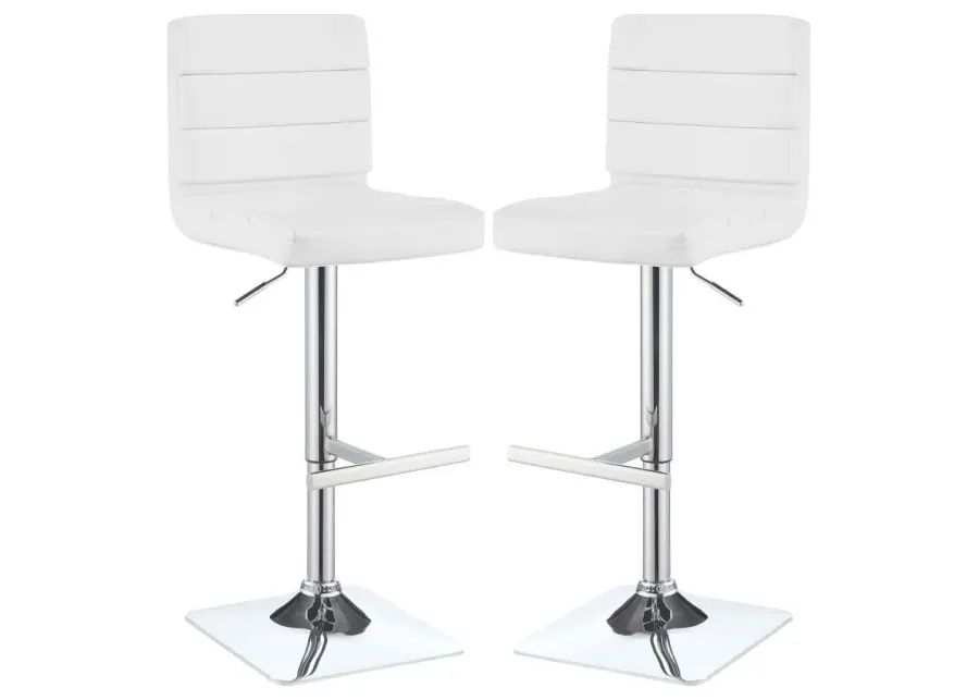 Bianca - Square Upholstered Adjustable Bar Stools (Set of 2)