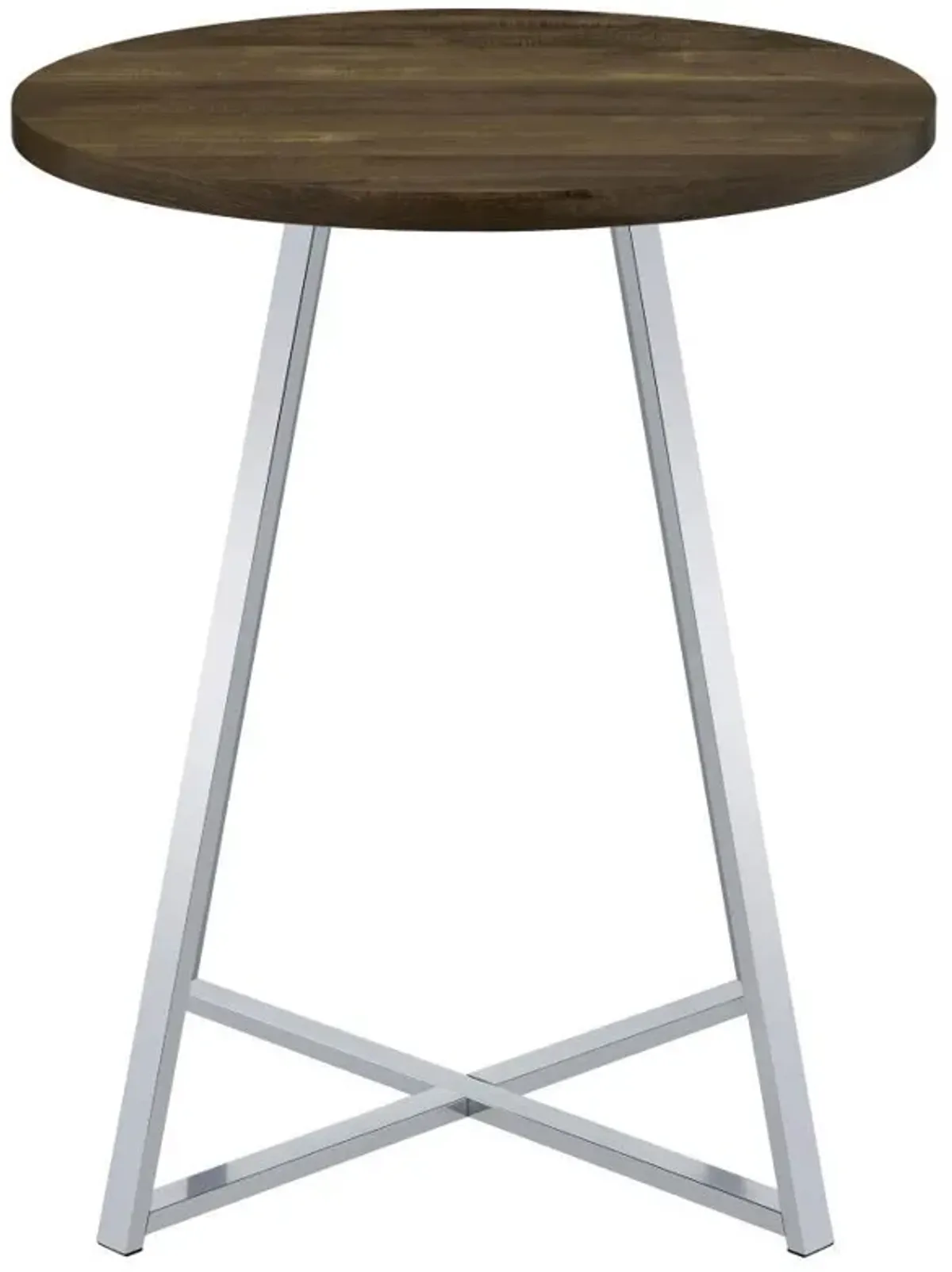 Burkhart - Round Pub Height Bistro Bar Table - Brown Oak