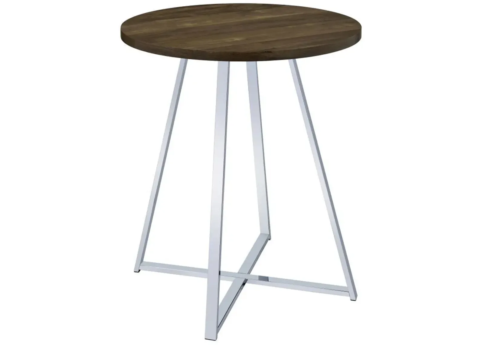 Burkhart - Round Pub Height Bistro Bar Table - Brown Oak