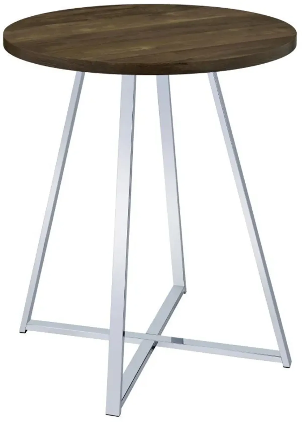 Burkhart - Round Pub Height Bistro Bar Table - Brown Oak