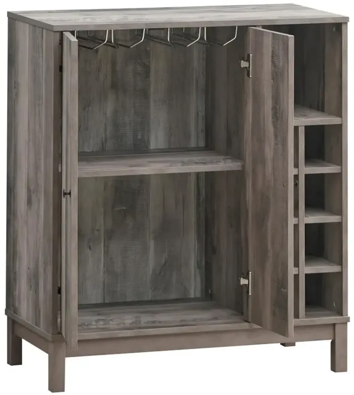 Cheyenne - 2 Door Home Bar Wine Cabinet - Weathered Acacia