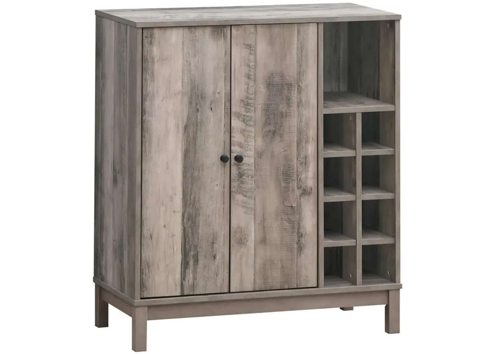 Cheyenne - 2 Door Home Bar Wine Cabinet - Weathered Acacia