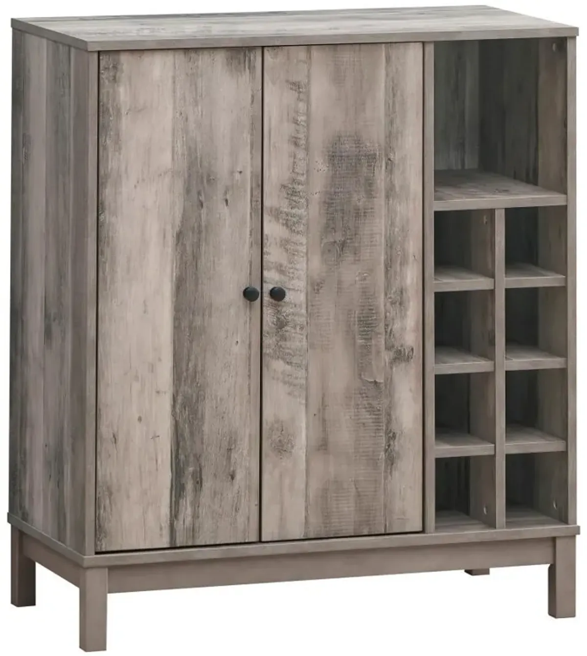 Cheyenne - 2 Door Home Bar Wine Cabinet - Weathered Acacia